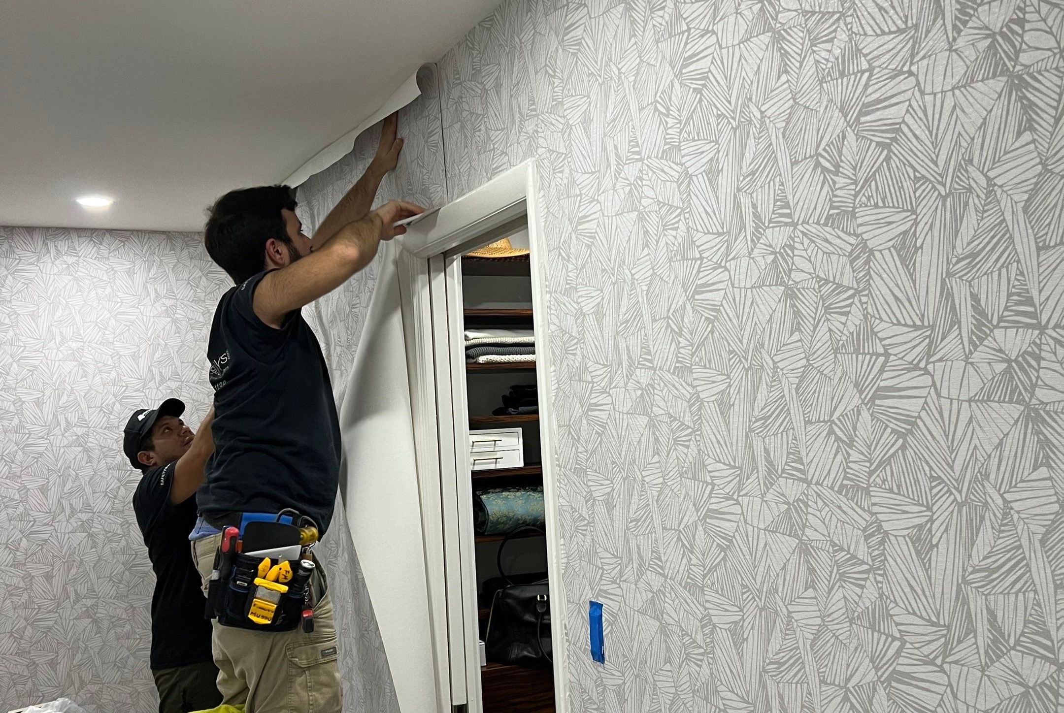 Professional wallpaper installation project